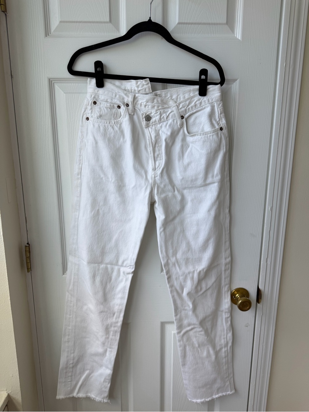 AGOLDE White Criss Cross Waistband Jeans Size 28